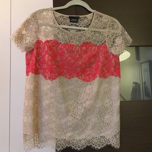 Anthropologie sheer lace blouse